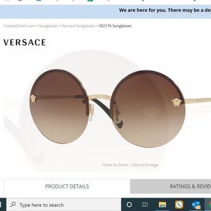 Versace Sunglasses Pale Gold / Brown Gradient Lens